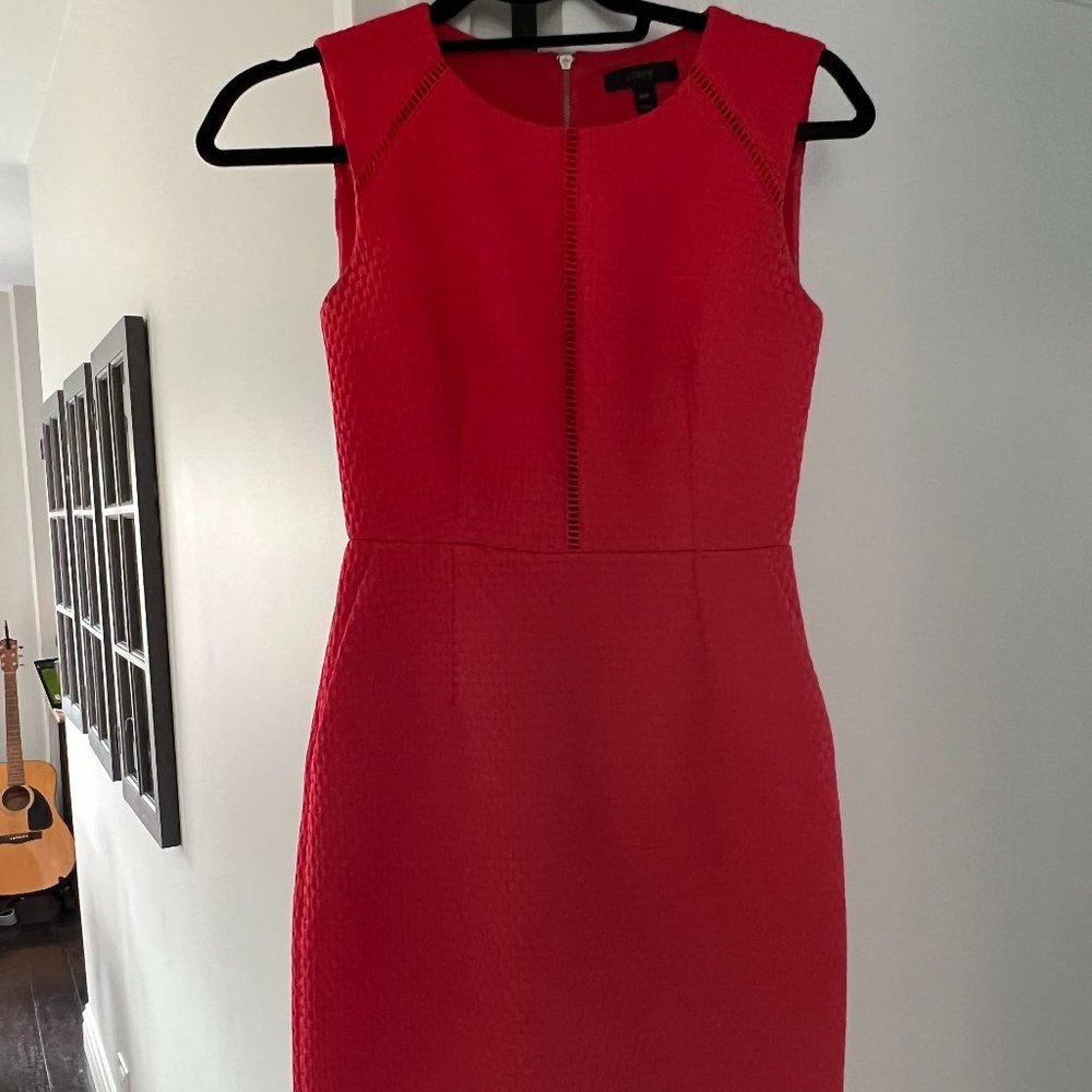 J. Crew textured tangerine mini dress